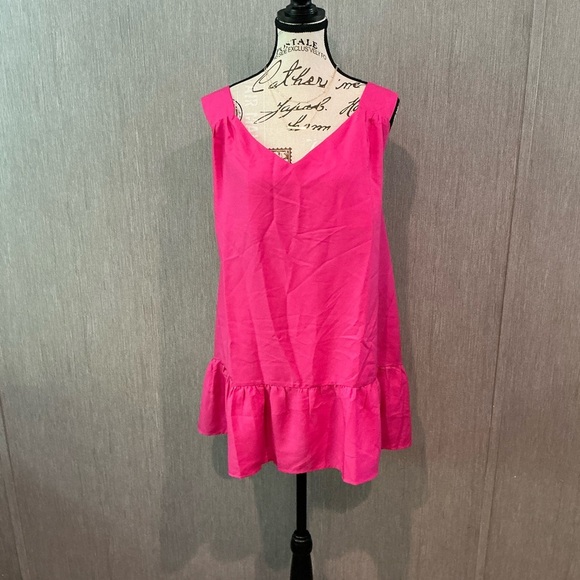 Boohoo Fuchsia Sleeveless Dress Size 16 - Picture 1 of 7